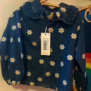Tinycottons Kids Denim top with Floral Design